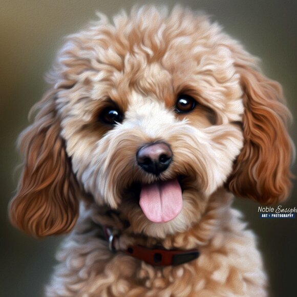 16x20 Goldendoodle Puppy Dog Best Friend Watercolor Oil Painting Art Poster‎ - Picture 2 of 4